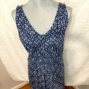 Eddie Bauer Tank Maxi Dress Tall XL. Blue and White